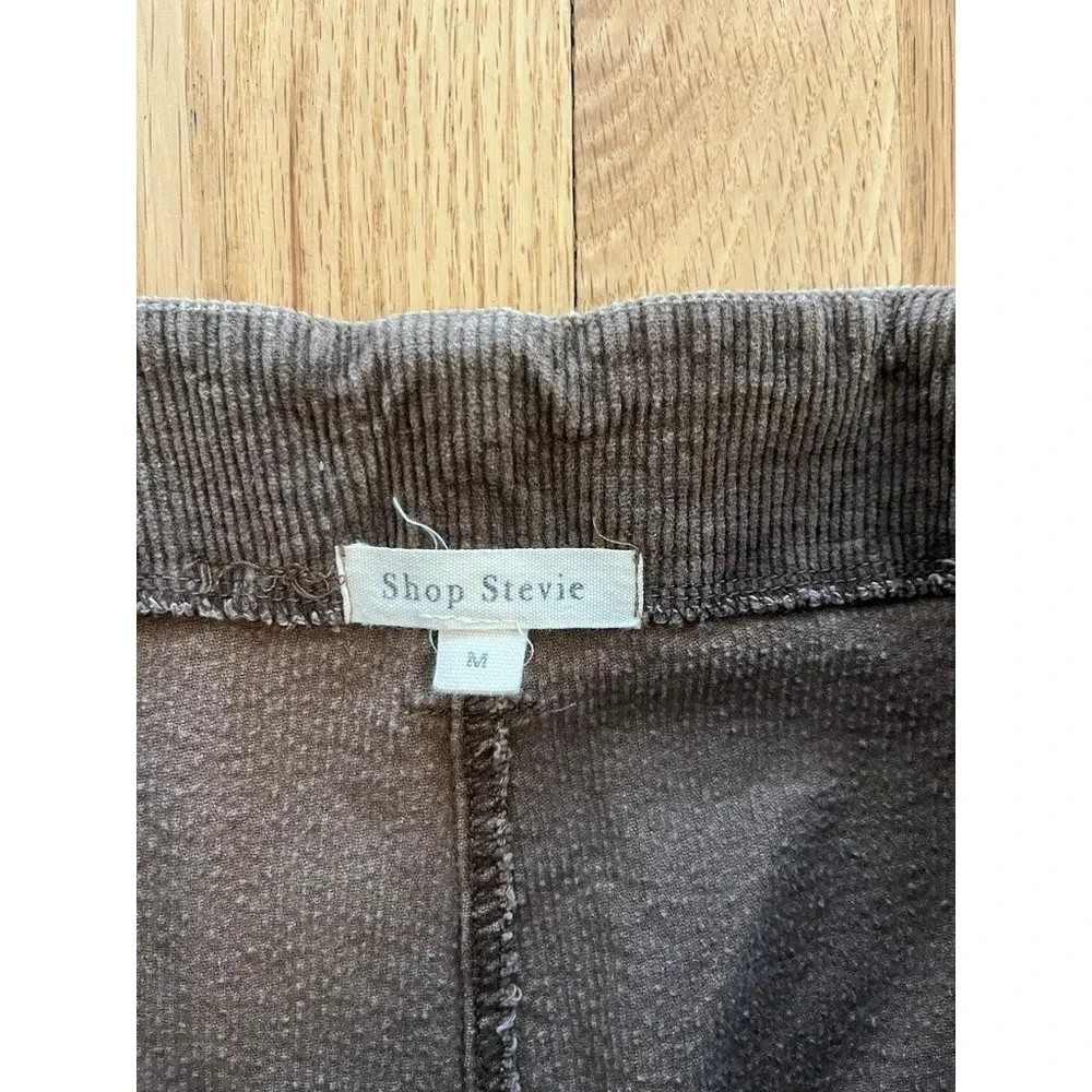 Shop‎ Stevie Womens Brown Corduroy High Rise Wide Leg Raw Hem Pants T1581 Size M